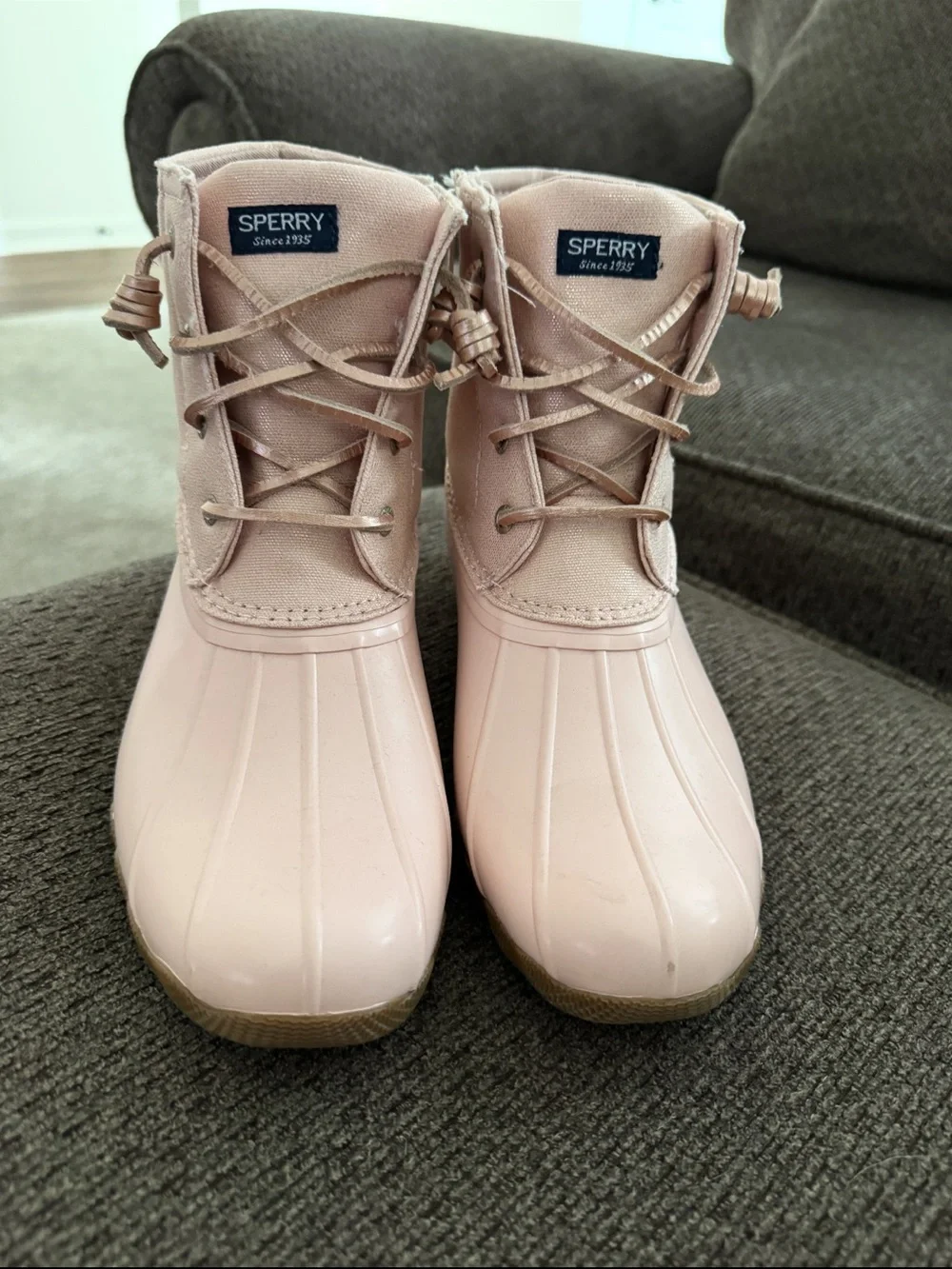 Sperry Womens Blush Pink Duck Boots